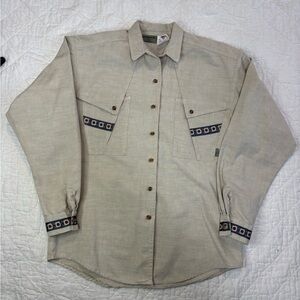 Women's Beige Button Down Shirt